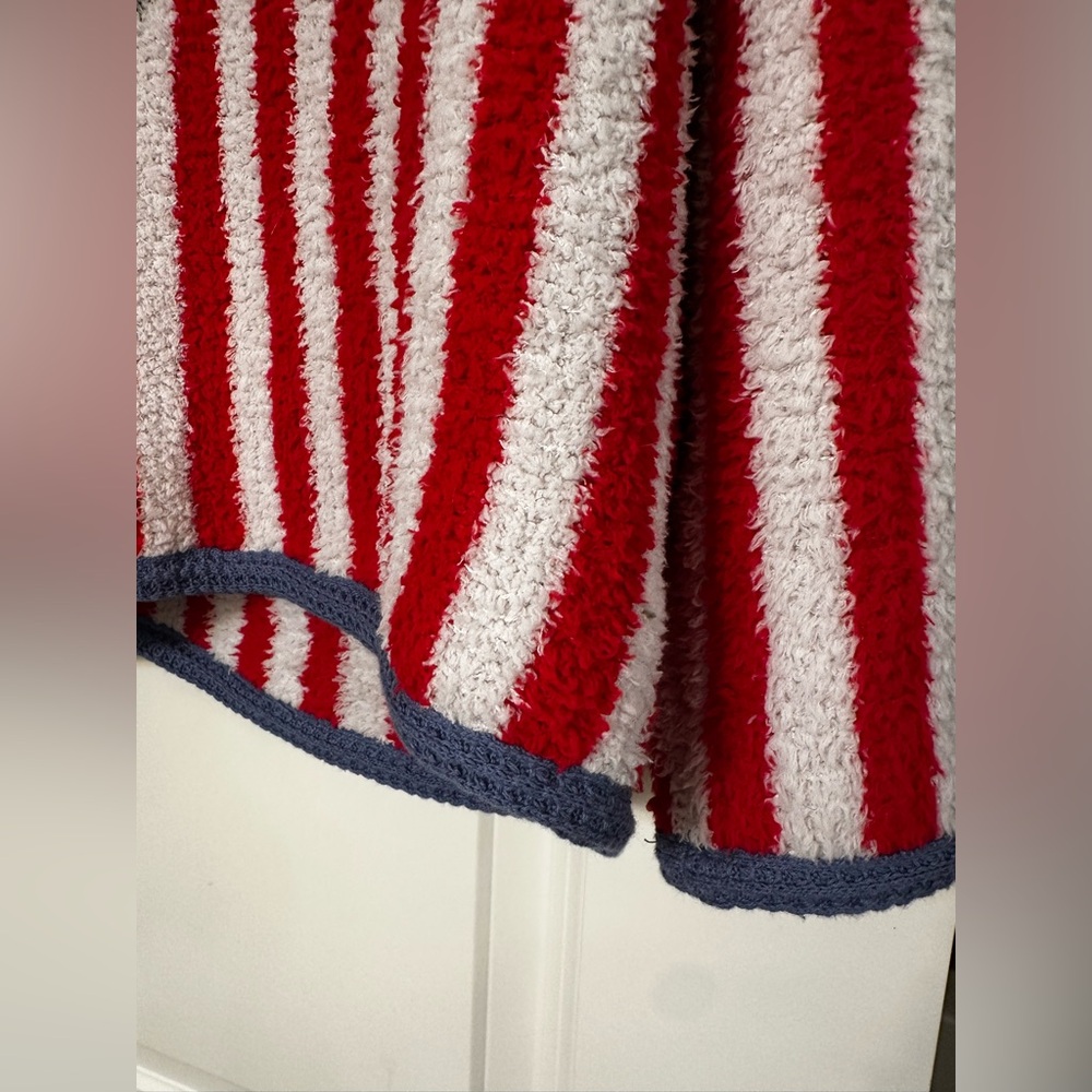 POL Red and White Striped Rose Cardigan - Picture 7 of 15